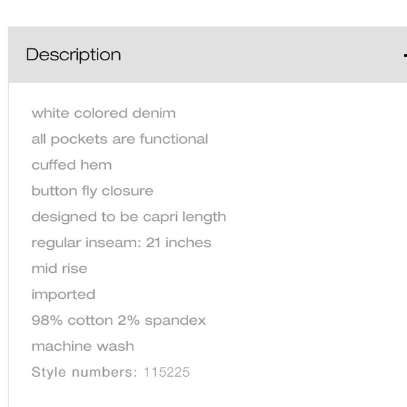 Button Fly Cuffed Capri - Picture 3 of 3